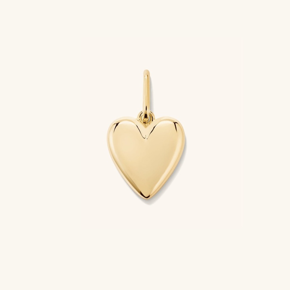 Mejuri Puffy Heart Charm, Gold Vermeil